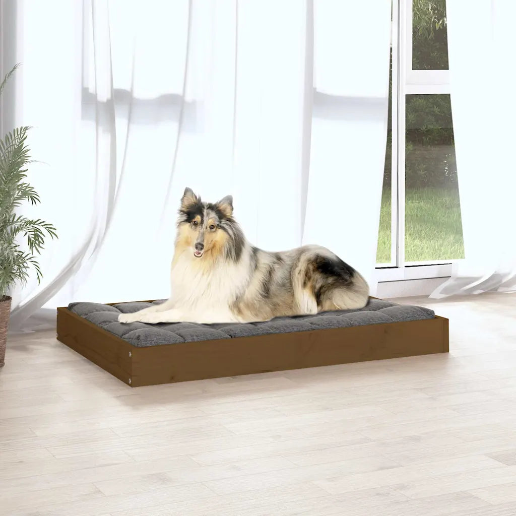 Cuccia per cani in legno massello di pino 91,5x64x9 cm