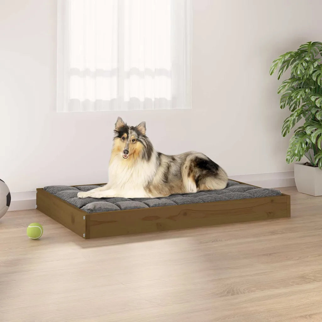 Cuccia per cani in legno massello di pino 91,5x64x9 cm