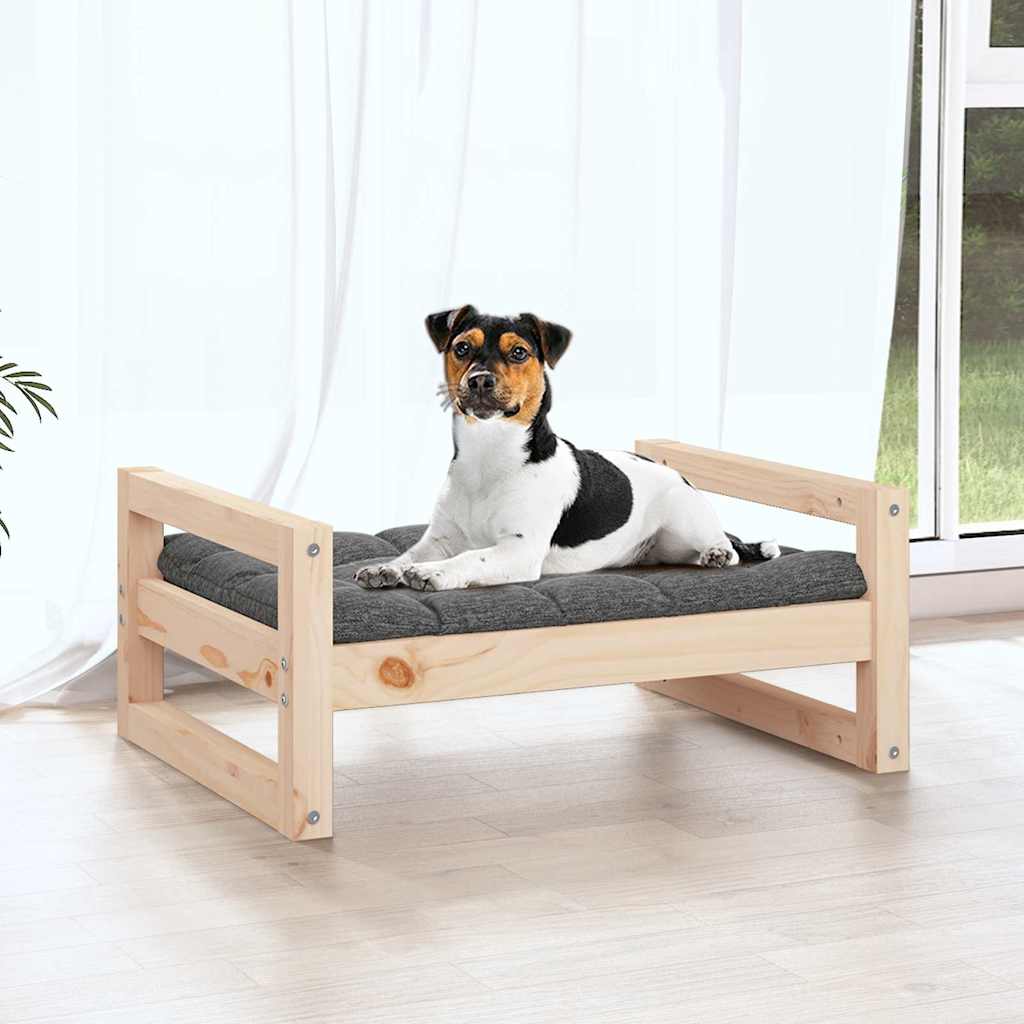 Cuccia per Cani 55,5x45,5x28 cm in Legno Massello di Pino