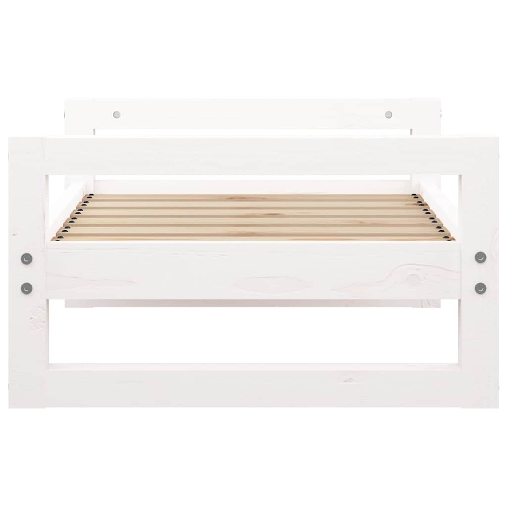 Cuccia per Cani Bianca 65,5x50,5x28cm in Legno Massello di Pino