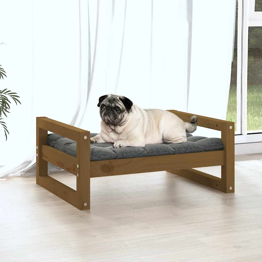Cuccia per Cani Ambra 65,5x50,5x28cm in Legno Massello di Pino