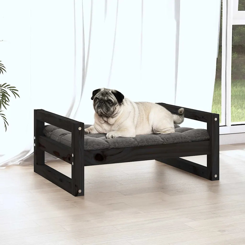 Letto per cani in legno di pino massello 65,5x50,5x28 cm