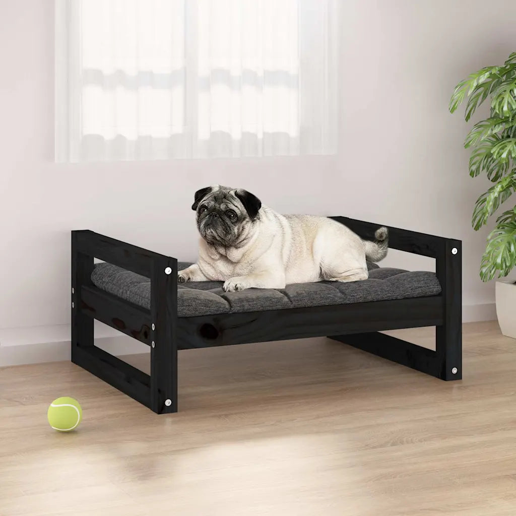 Letto per cani in legno di pino massello 65,5x50,5x28 cm
