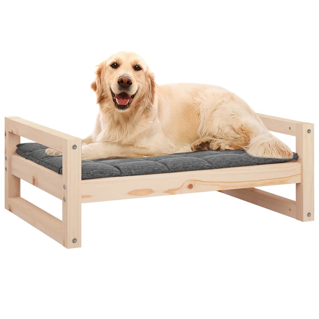 Cuccia per Cani 75,5x55,5x28 cm in Legno Massello di Pino