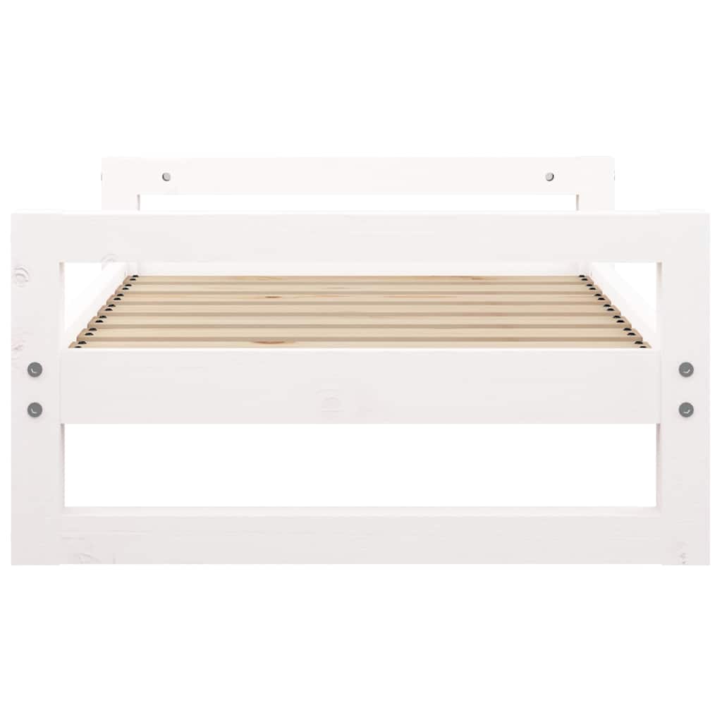 Cuccia per Cani Bianca 75,5x55,5x28cm in Legno Massello di Pino