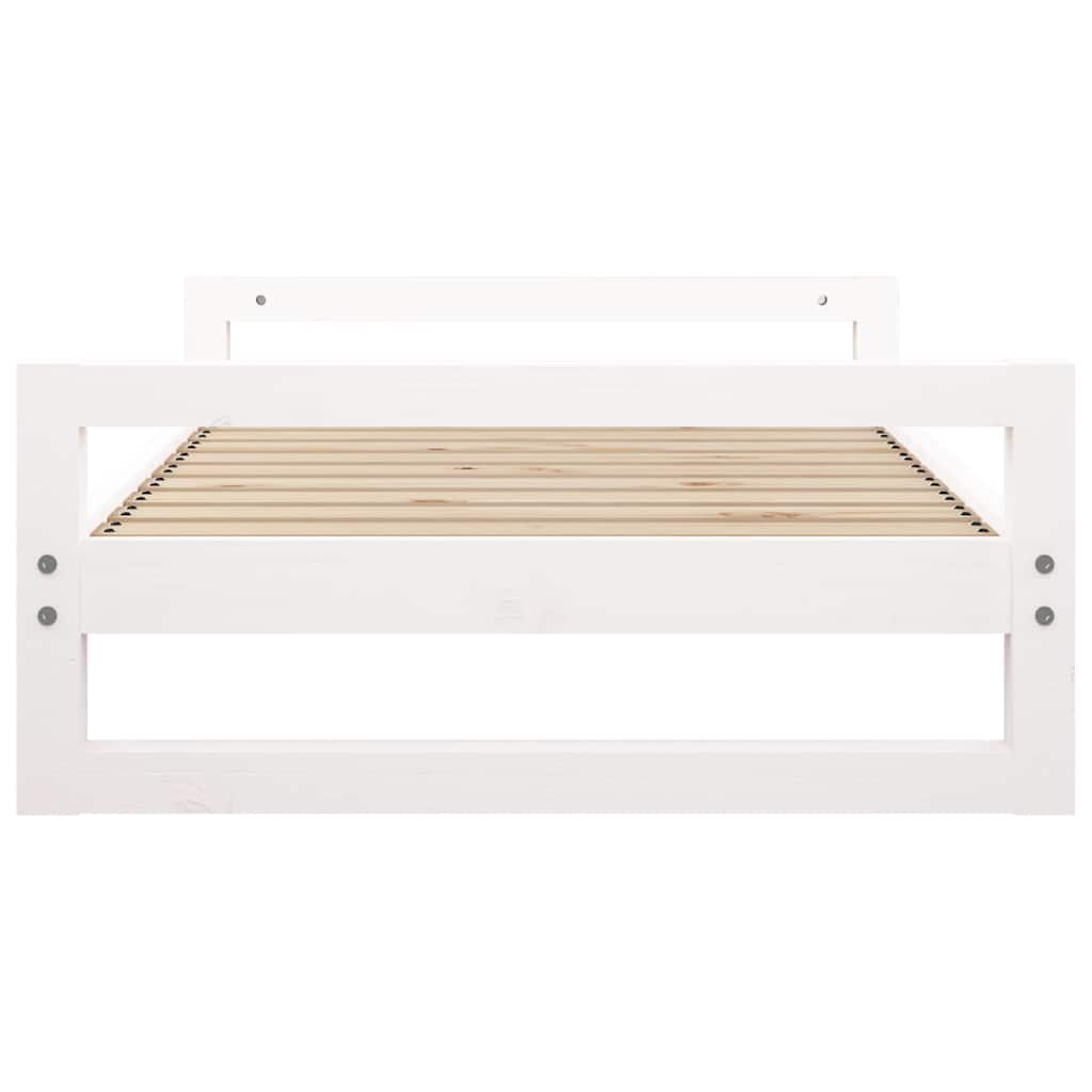 Cuccia per Cani Bianca 95,5x65,5x28cm in Legno Massello di Pino
