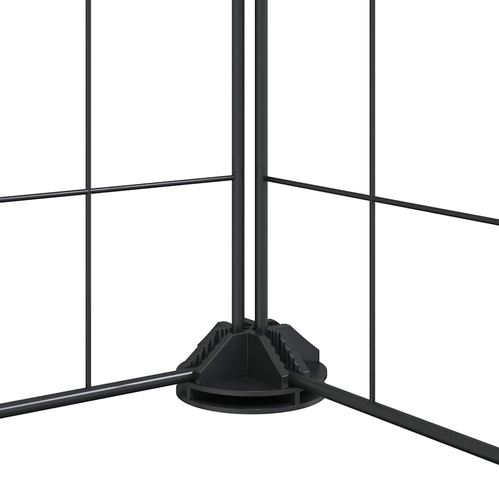 Gabbia per animali domestici a 12 pannelli con porta nera 105x105x35 cm in acciaio