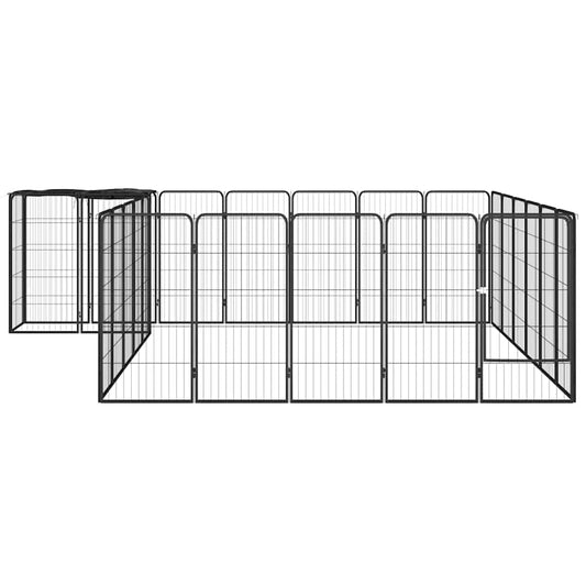 Box Cani 26 Pannelli Nero 50x100 cm Acciaio Verniciato Polvere