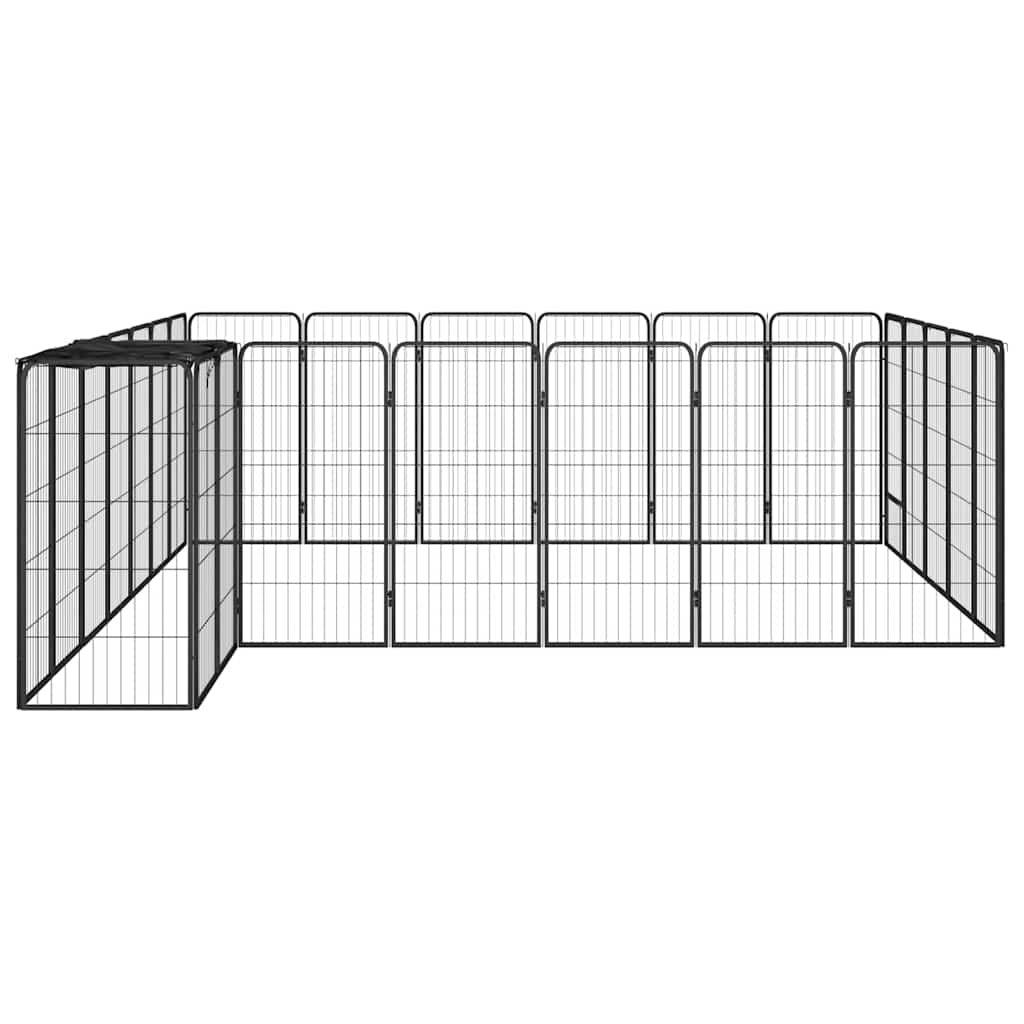 Box Cani 26 Pannelli Nero 50x100 cm Acciaio Verniciato Polvere