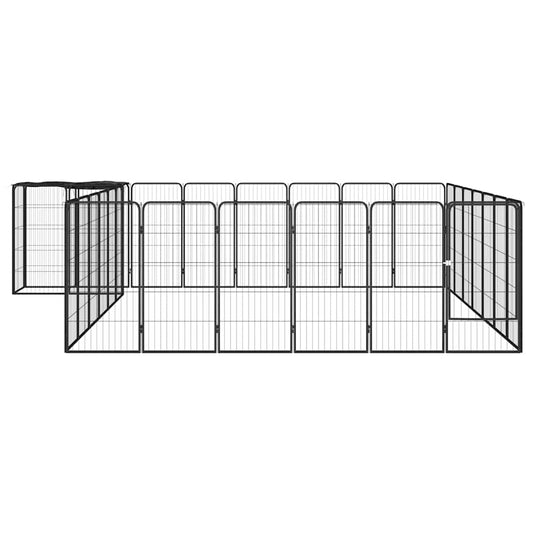 Box Cani 30 Pannelli Nero 50x100 cm Acciaio Verniciato Polvere