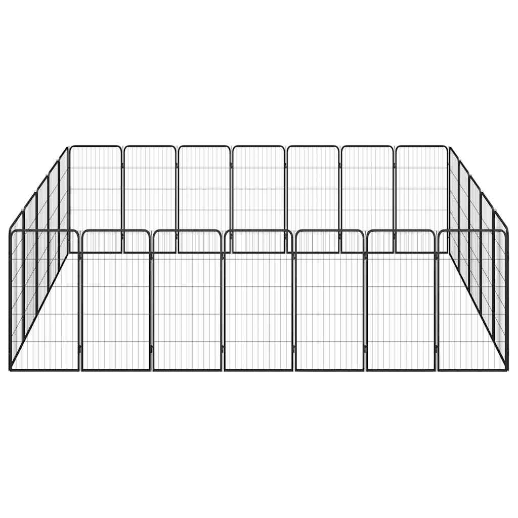 Box Cani 24 Pannelli Nero 50x100 cm Acciaio Verniciato Polvere