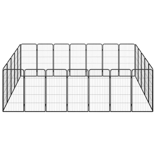 Box Cani 24 Pannelli Nero 50x100 cm Acciaio Verniciato Polvere