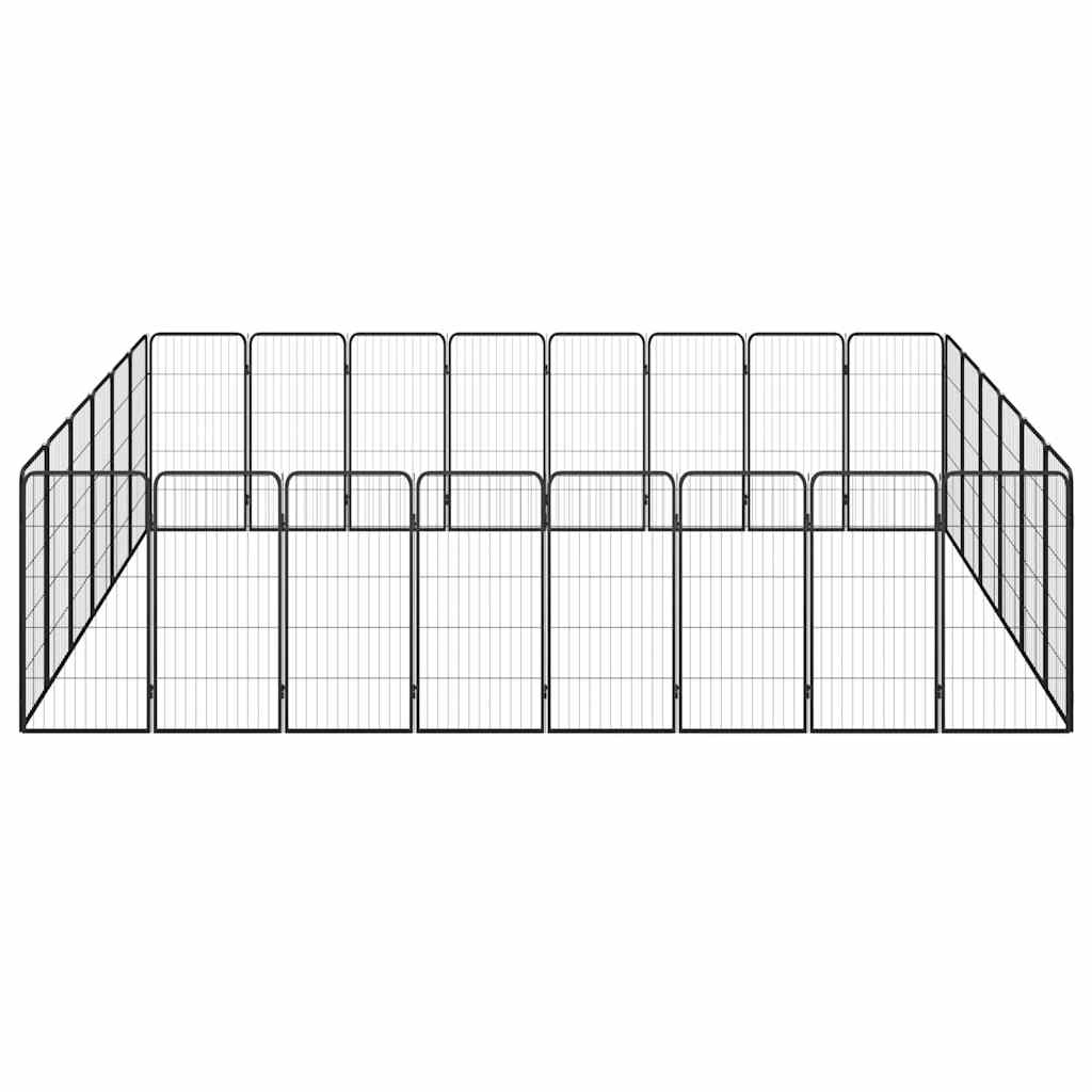 Box Cani 28 Pannelli Nero 50x100 cm Acciaio Verniciato Polvere