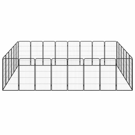 Box Cani 28 Pannelli Nero 50x100 cm Acciaio Verniciato Polvere