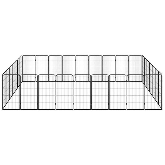 Box Cani 32 Pannelli Nero 50x100 cm Acciaio Verniciato Polvere