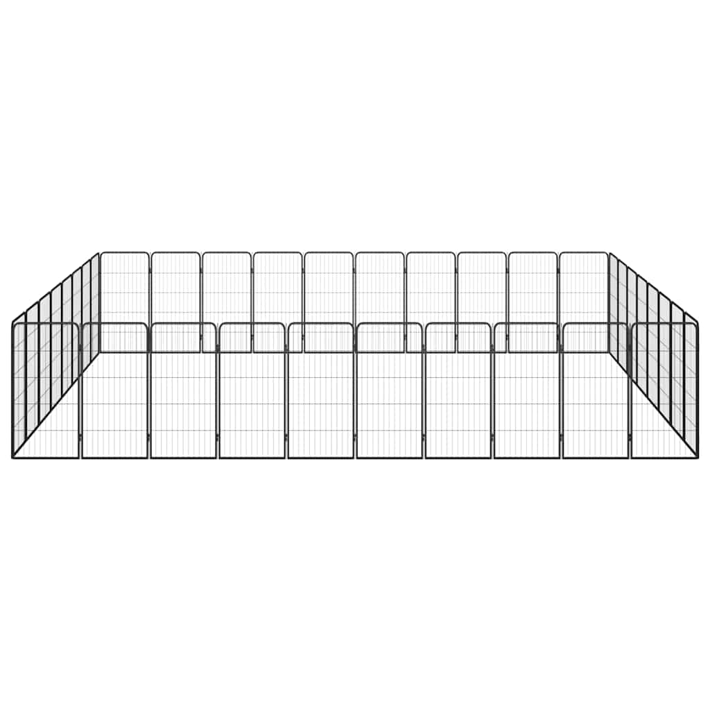 Box Cani 36 Pannelli Nero 50x100 cm Acciaio Verniciato Polvere
