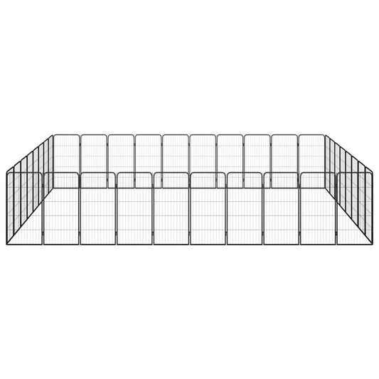 Box Cani 36 Pannelli Nero 50x100 cm Acciaio Verniciato Polvere
