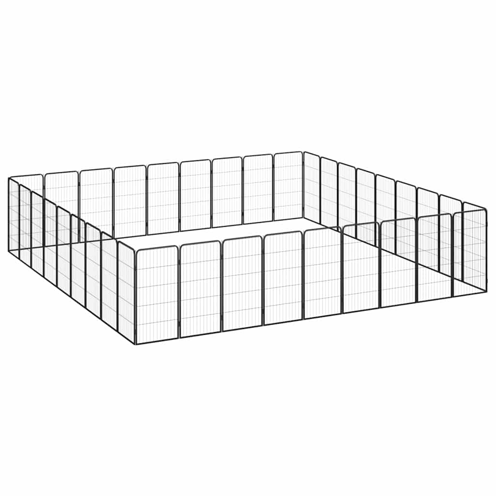 Box Cani 36 Pannelli Nero 50x100 cm Acciaio Verniciato Polvere