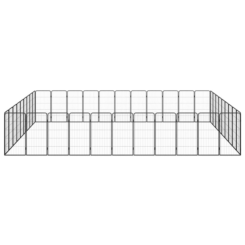 Box Cani 40 Pannelli Nero 50x100 cm Acciaio Verniciato Polvere