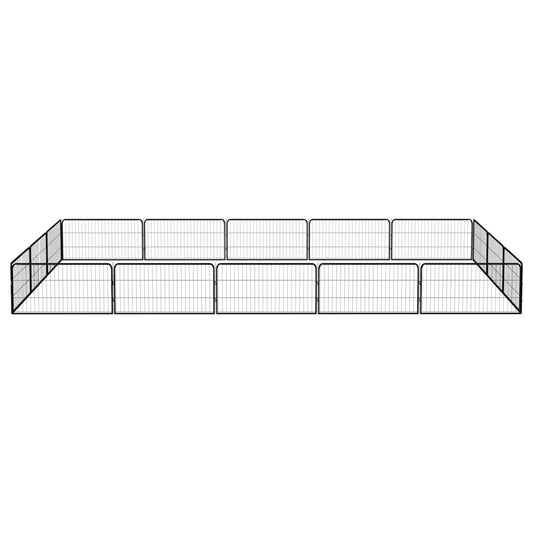 Box Cani 16 Pannelli Nero 100x50 cm Acciaio Verniciato Polvere