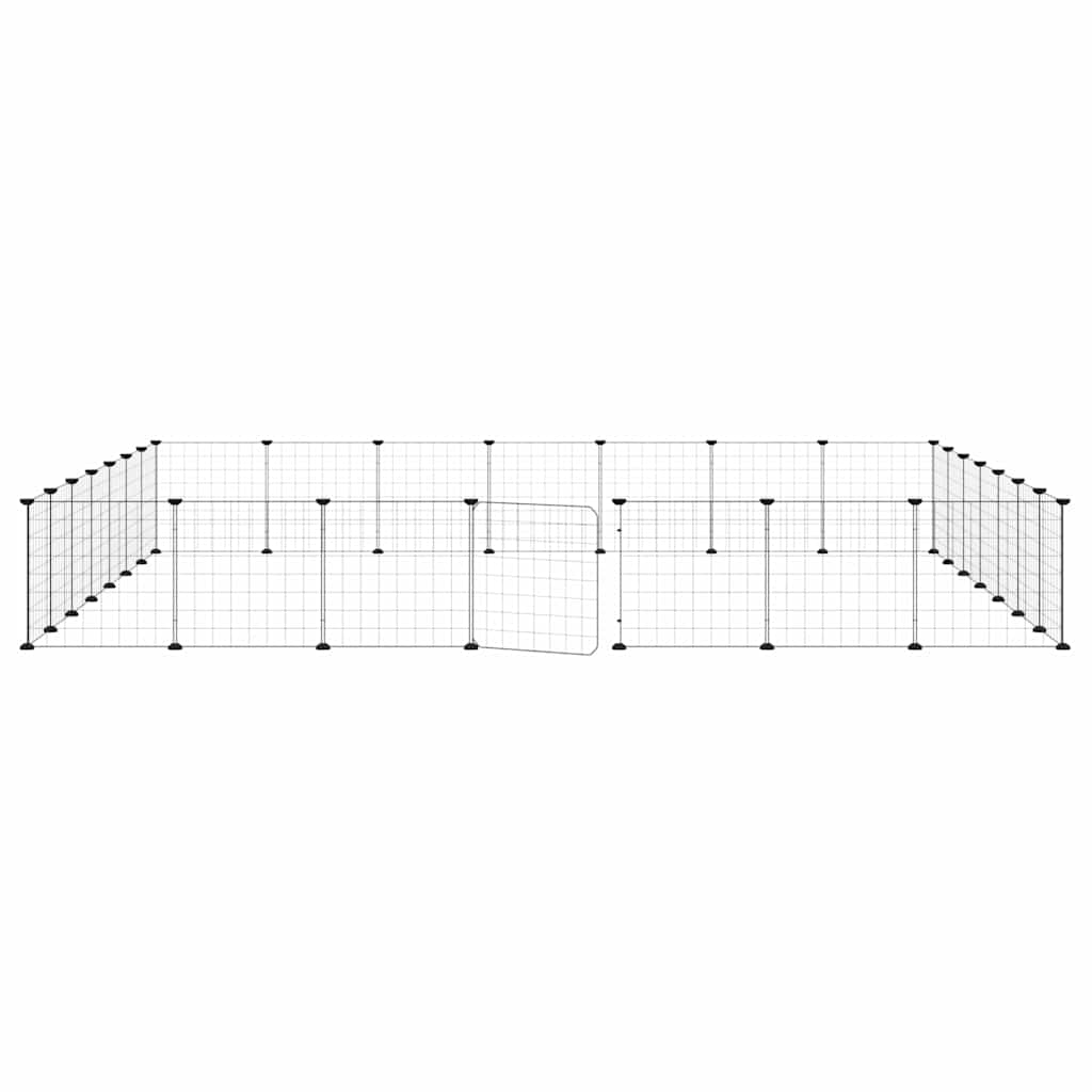 Gabbia per Animali 28 Pannelli con Porta Nero 245x245x35 cm Acciaio
