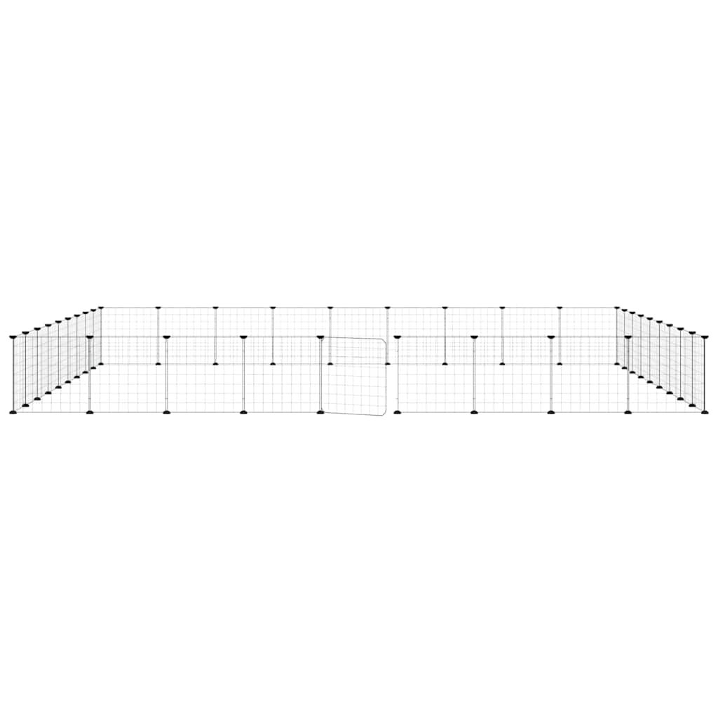 Gabbia per Animali 36 Pannelli con Porta Nera 315x315x35 cm Acciaio