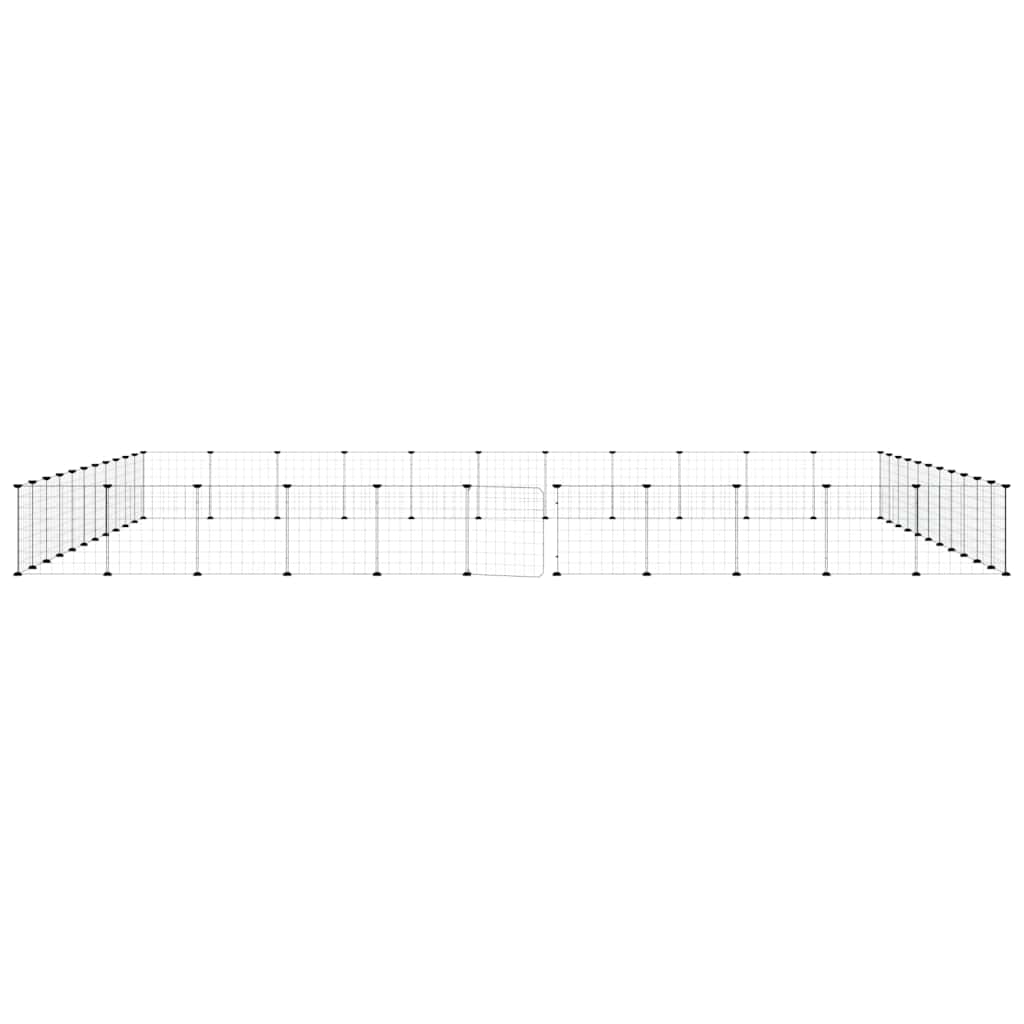 Gabbia per Animali 44 Pannelli con Porta Nera 385x385x35 cm Acciaio