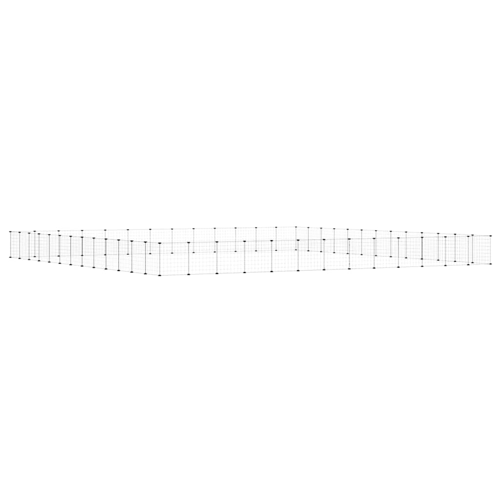 Gabbia per Animali 52 Pannelli con Porta Nero 455x455x35 cm Acciaio