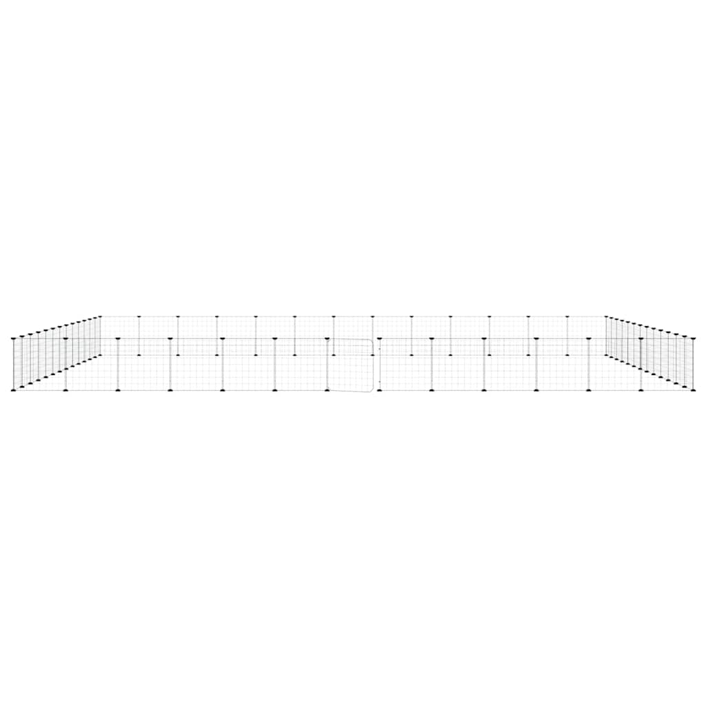 Gabbia per Animali 52 Pannelli con Porta Nero 455x455x35 cm Acciaio