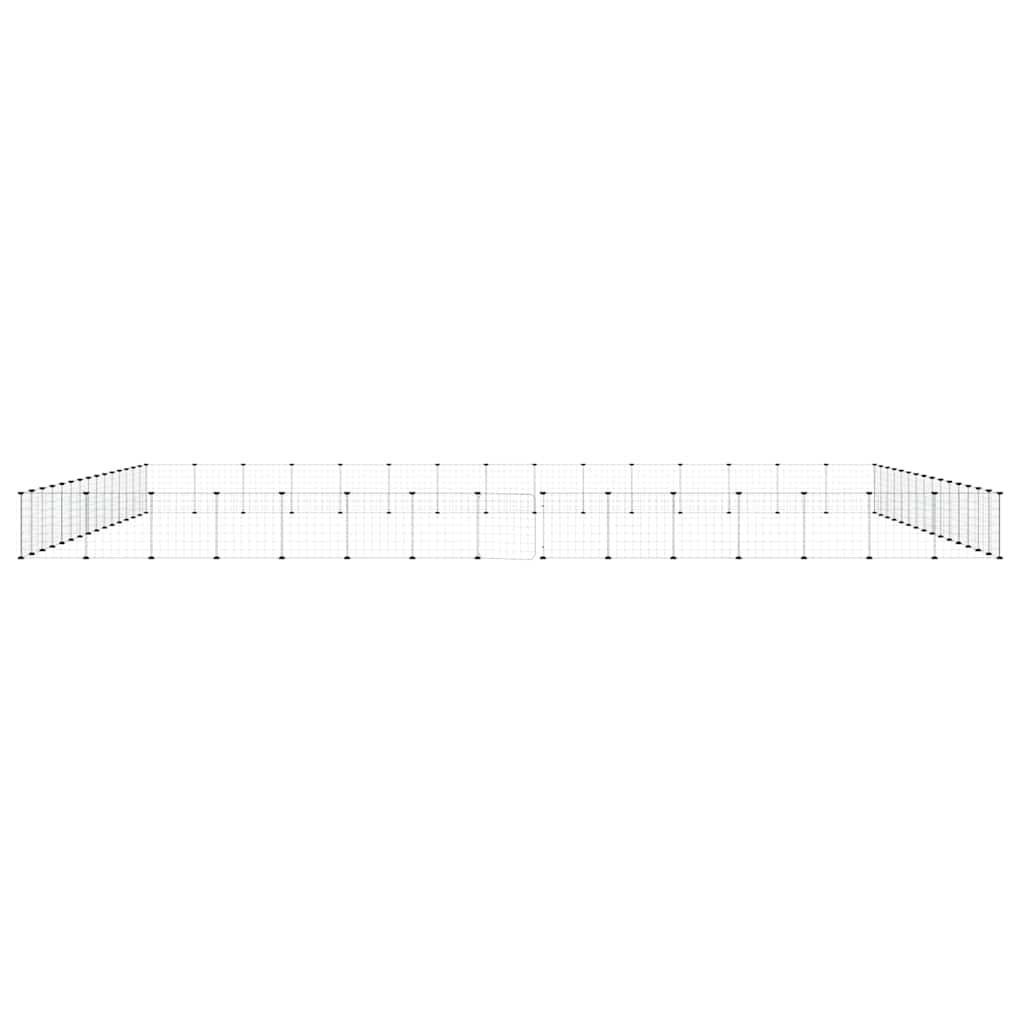 Gabbia per Animali 60 Pannelli con Porta Nera 525x525x35 cm Acciaio