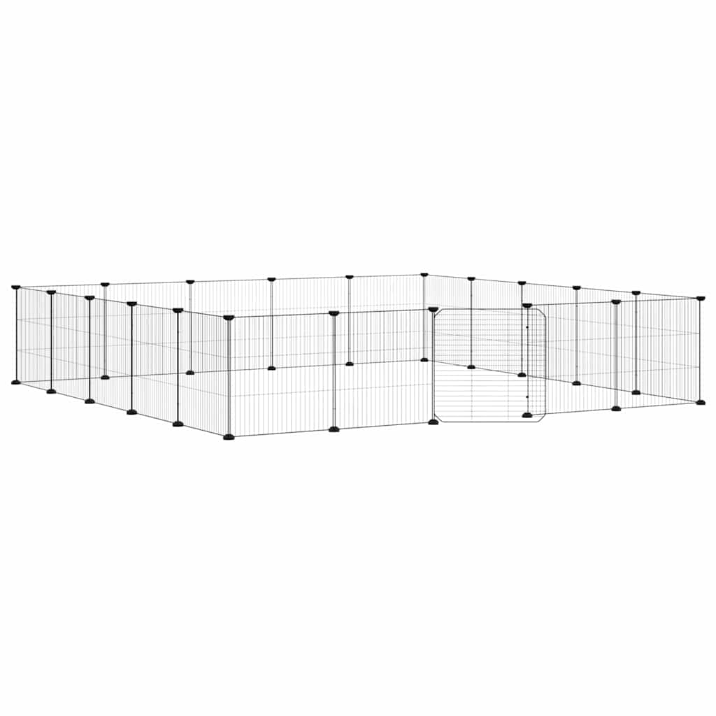 Gabbia per Animali 20 Pannelli con Porta Nera 35x35 cm Acciaio