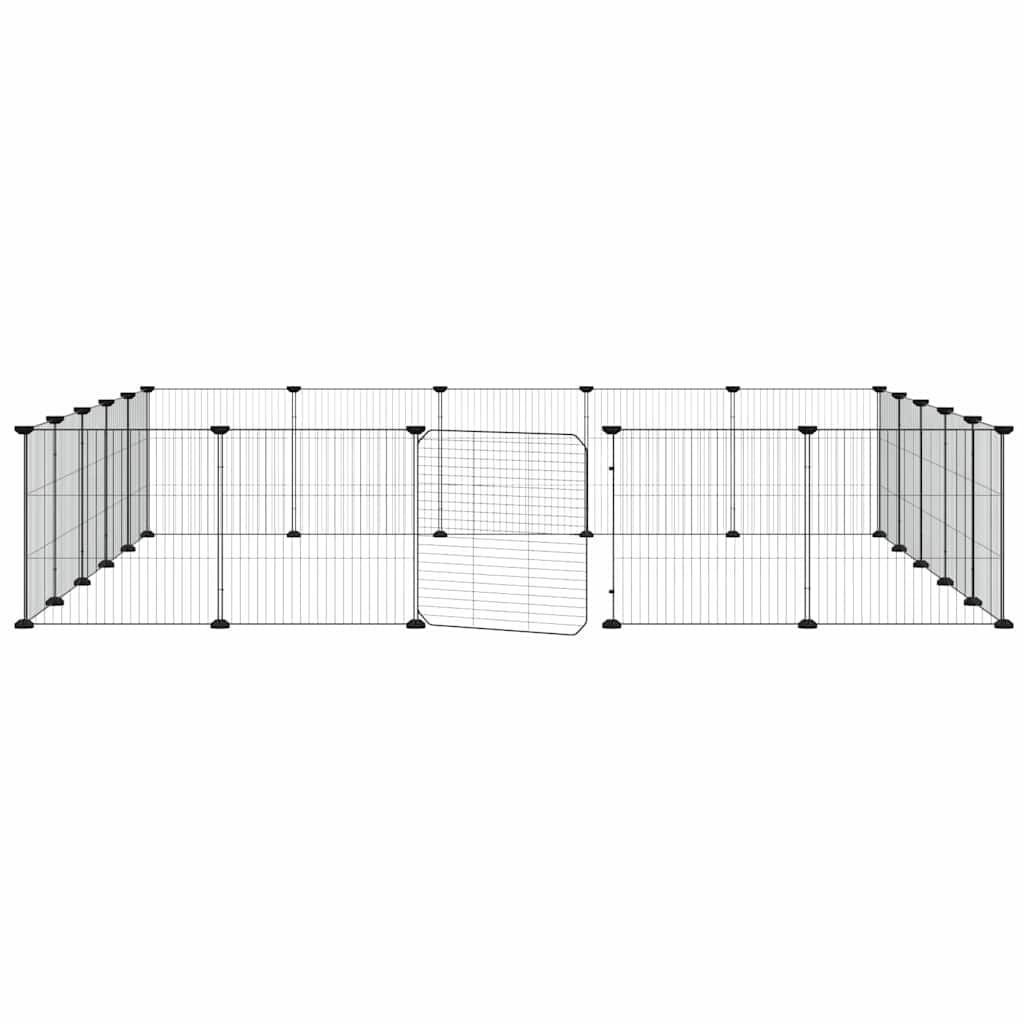 Gabbia per Animali 20 Pannelli con Porta Nera 35x35 cm Acciaio