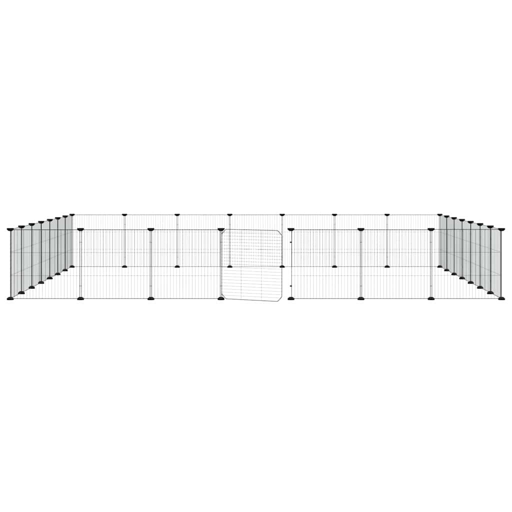 Gabbia per Animali 28 Pannelli con Porta Nero 245x245x35 cm Acciaio