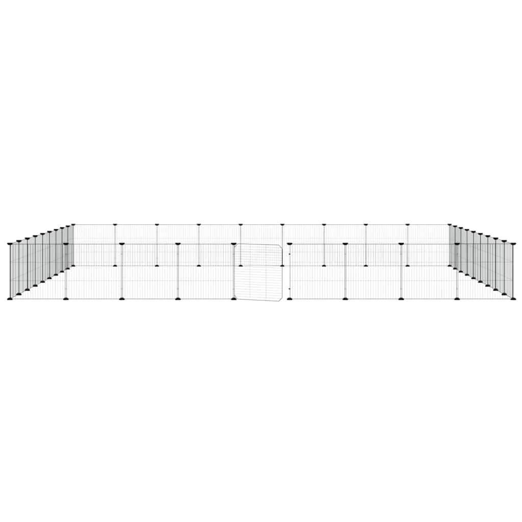 Gabbia per Animali 36 Pannelli con Porta Nera 315x315x35 cm Acciaio