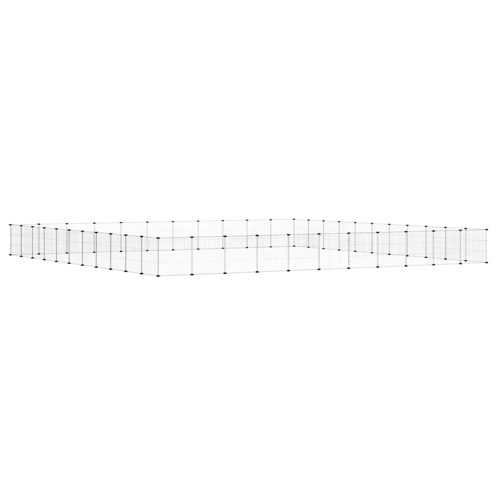 Gabbia per Animali 44 Pannelli con Porta Nera 385x385x35 cm Acciaio