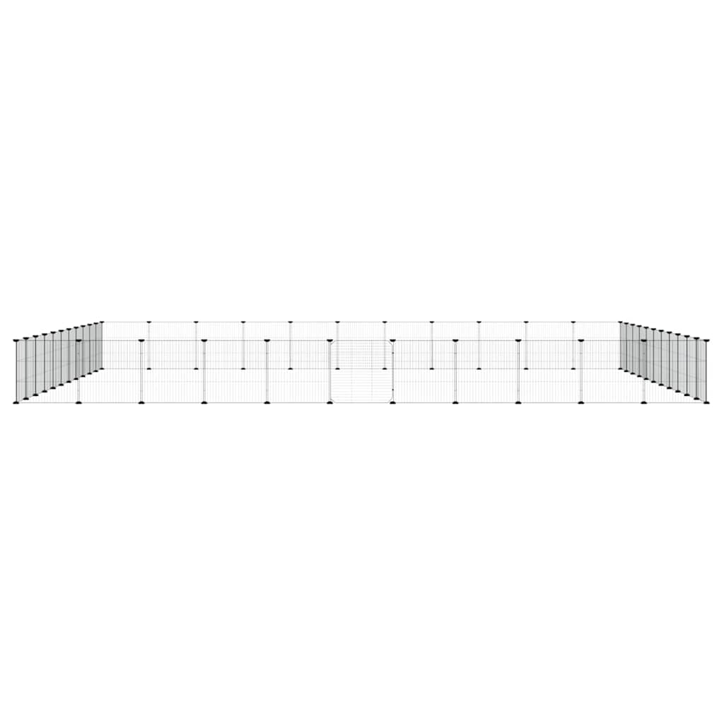 Gabbia per Animali 44 Pannelli con Porta Nera 385x385x35 cm Acciaio
