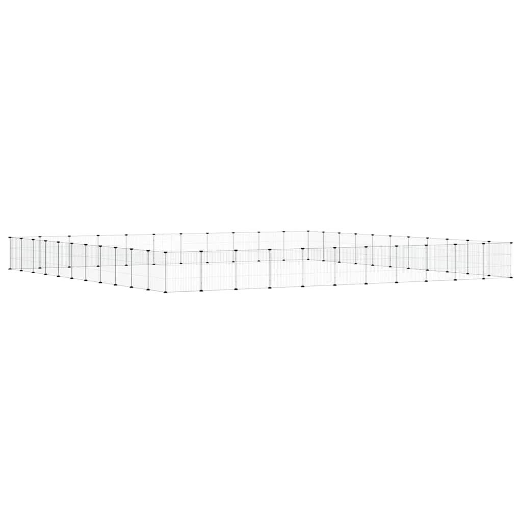 Gabbia per Animali 44 Pannelli con Porta Nera 385x385x35 cm Acciaio