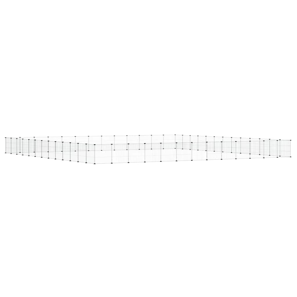 Gabbia per Animali 52 Pannelli con Porta Nero 455x455x35 cm Acciaio