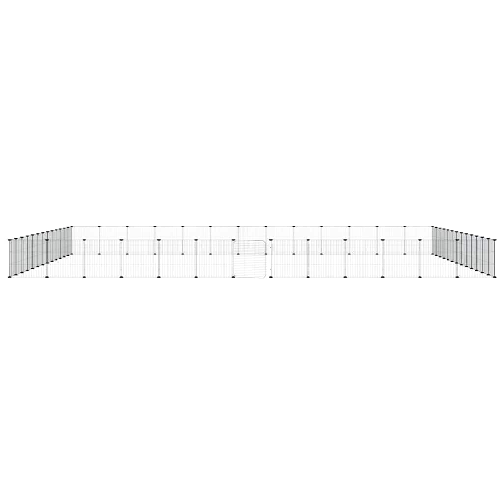 Gabbia per Animali 52 Pannelli con Porta Nero 455x455x35 cm Acciaio