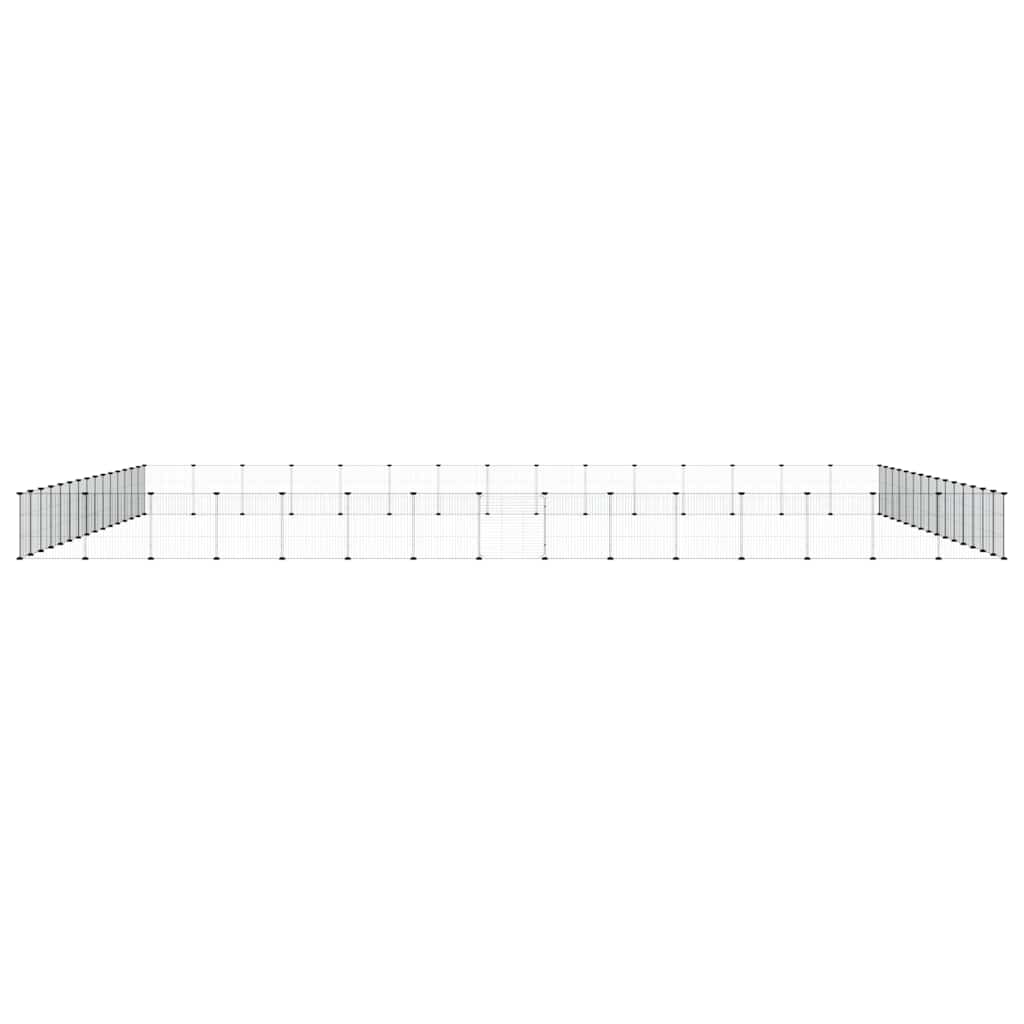 Gabbia per Animali 60 Pannelli con Porta Nera 525x525x35 cm Acciaio