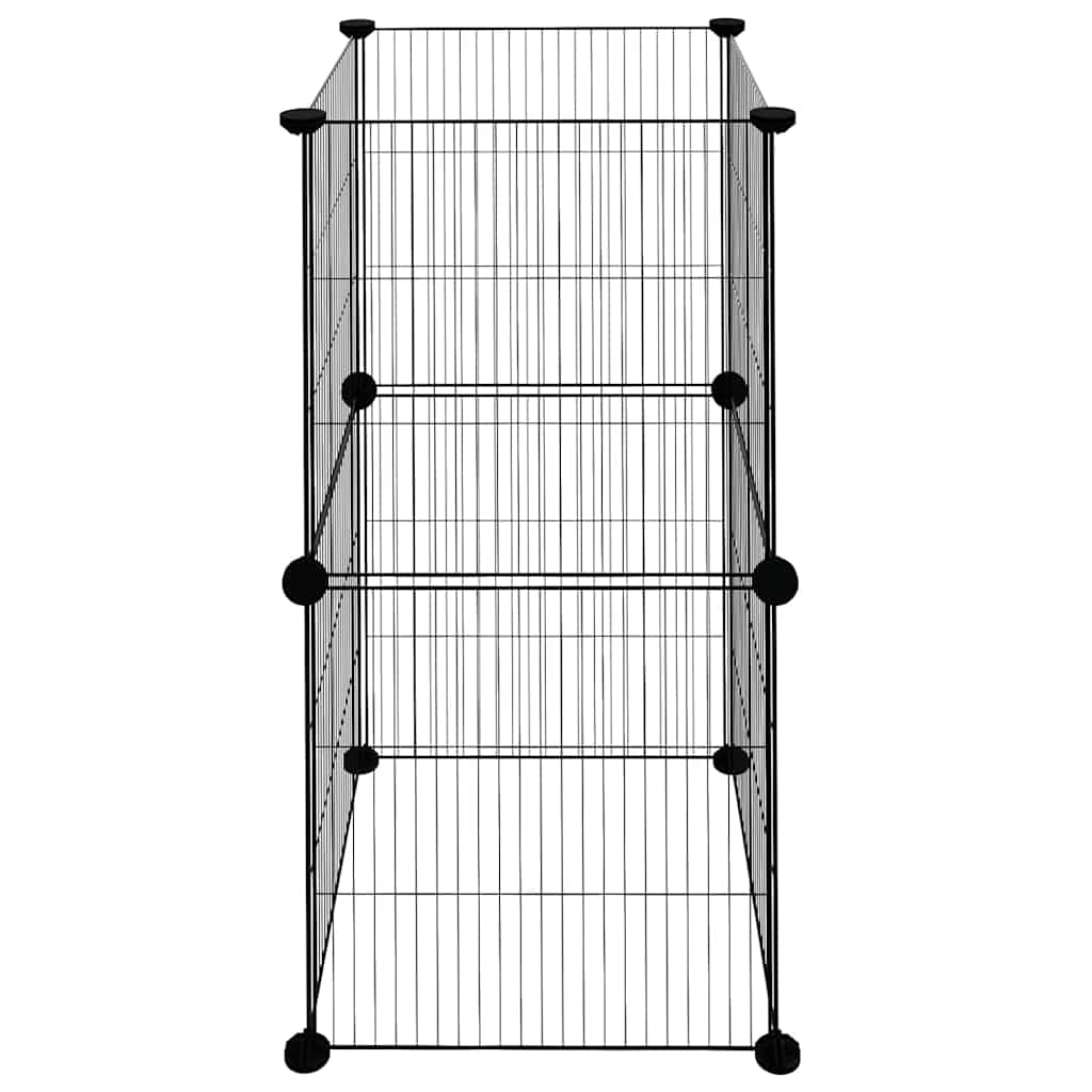 Gabbia per Animali Domestici 8 Pannelli Nero 35x35x70 cm Acciaio