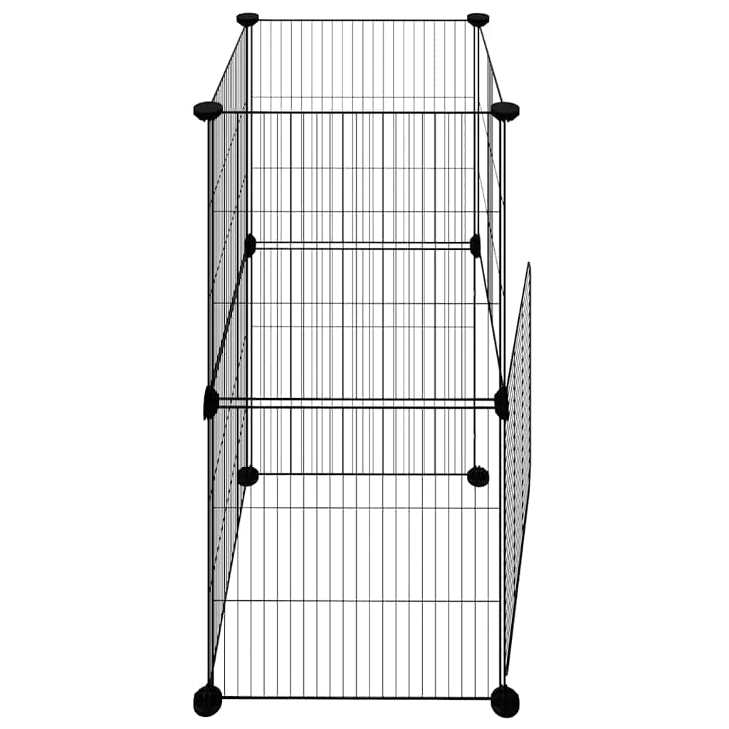 Gabbia per Animali 8 Pannelli con Porta Nero 35x35x70 cm Acciaio