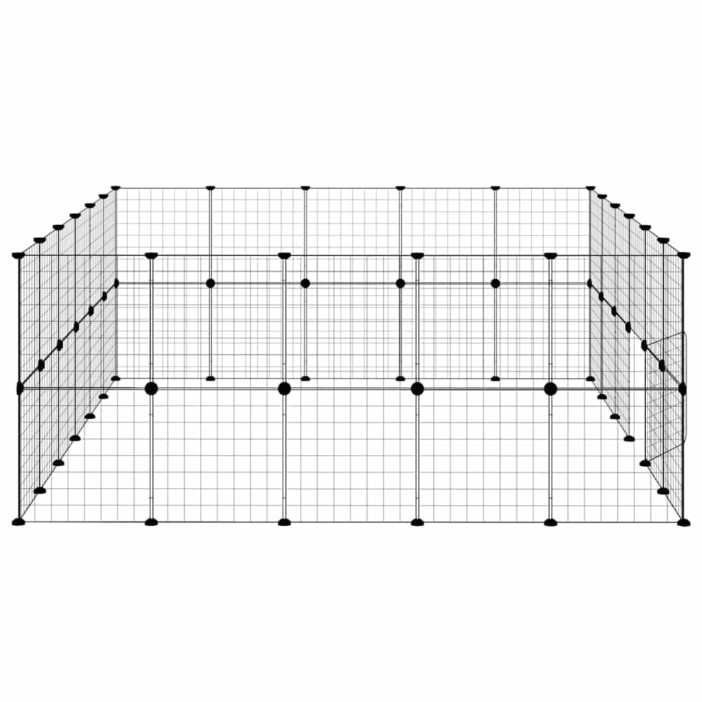 Gabbia per Animali 44 Pannelli con Porta Nera 210x175x70 cm Acciaio