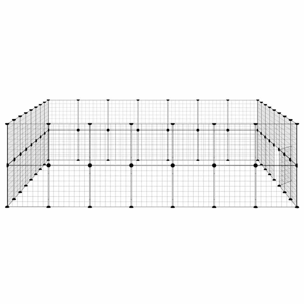 Gabbia per Animali 60 Pannelli con Porta Nera 35x35 cm Acciaio
