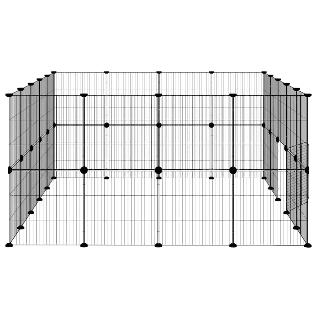 Gabbia per Animali 36 Pannelli con Porta Nera 175x140x70 cm Acciaio