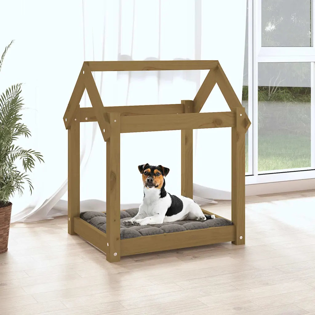 Cuccia per cani in legno massello di pino 61x50x70 cm
