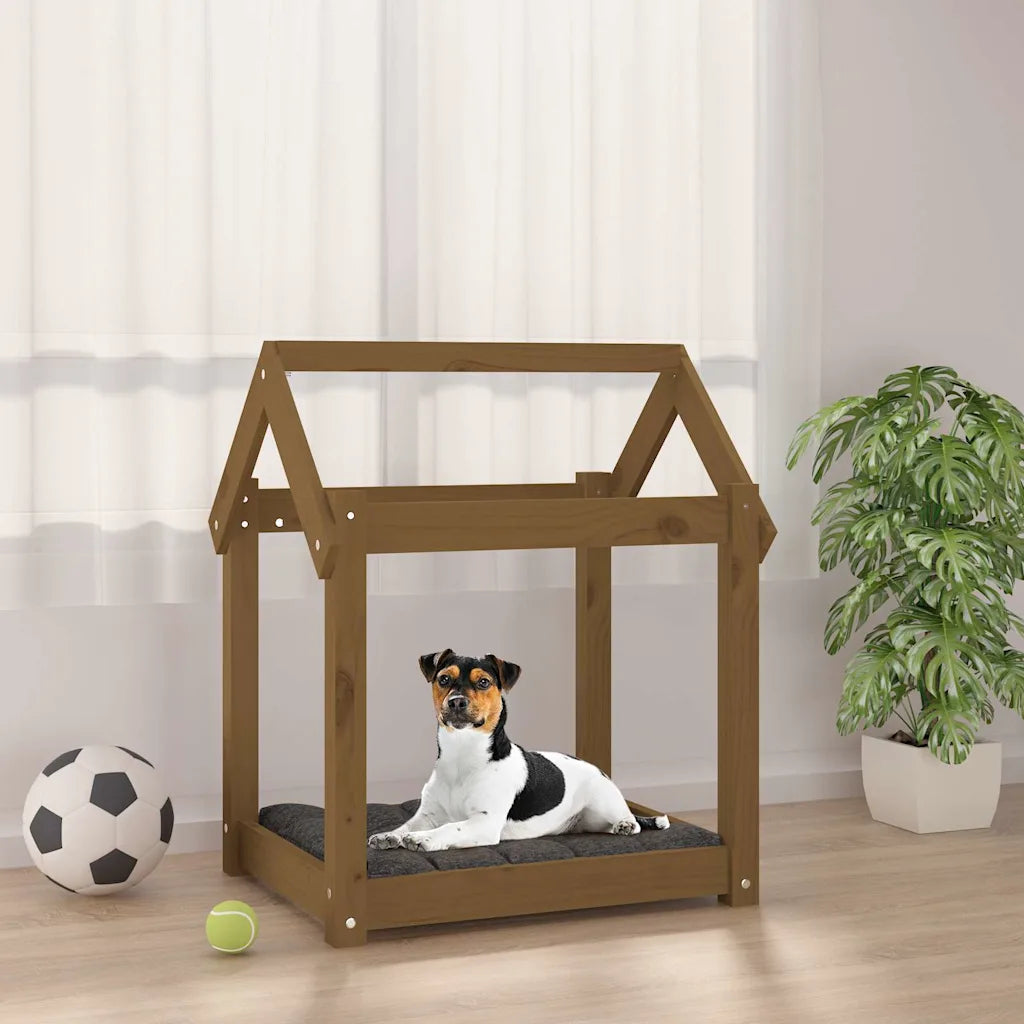Cuccia per cani in legno massello di pino 61x50x70 cm