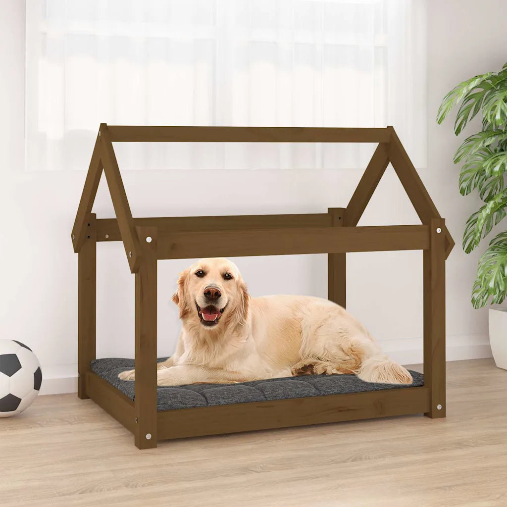 Cuccia per cani 81x60x70 cm in legno massello di pino