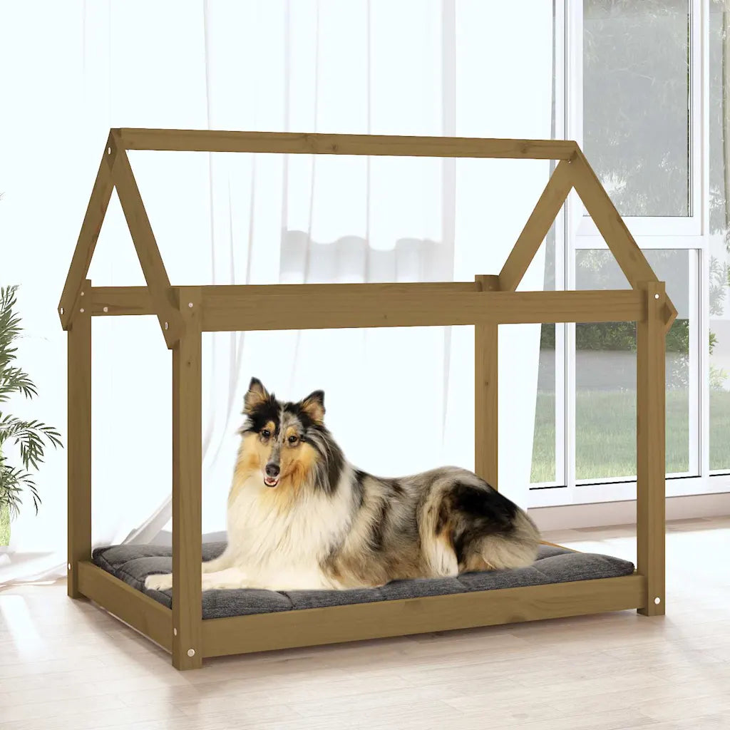 Cuccia per cani in legno massello di pino 101x70x90 cm