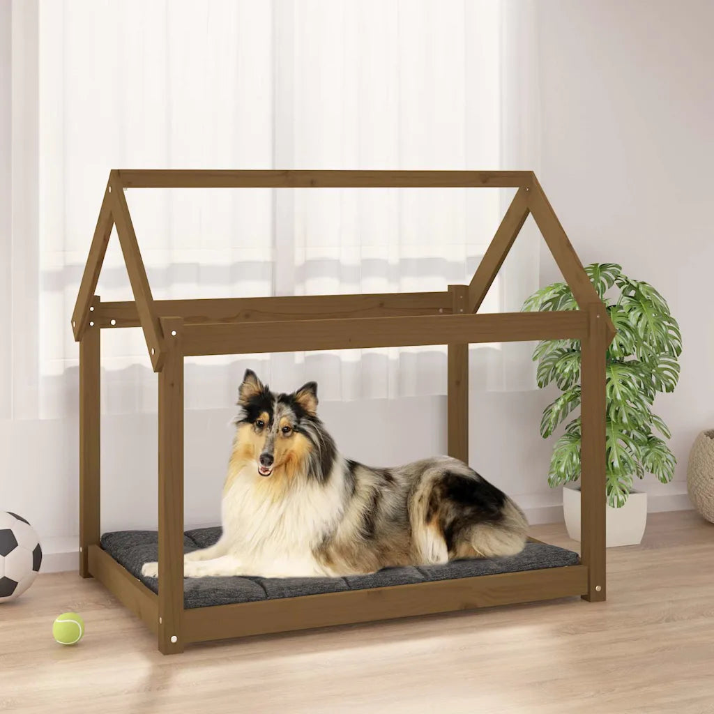 Cuccia per cani in legno massello di pino 101x70x90 cm